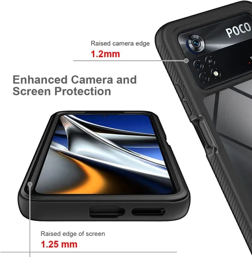 Miniatura 4 de AKABEILA Ajuste para Xiaomi Poco X4 Pro 5G Case, Compatible para Xiaomi Poco X4 Pro 5G Fundas de teléfono 360° Cuerpo completo Protector a prueba