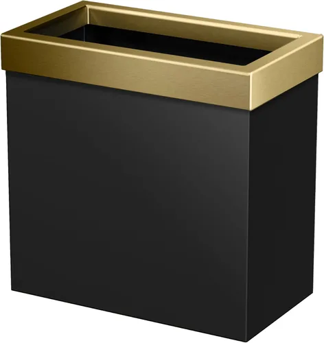 Miniatura 19 de Gatco Cubo de basura rectangular moderno, latón cepillado, cubo de basura de acero inoxidable con tapa extraíble, a prueba de fugas, capacidad de 3