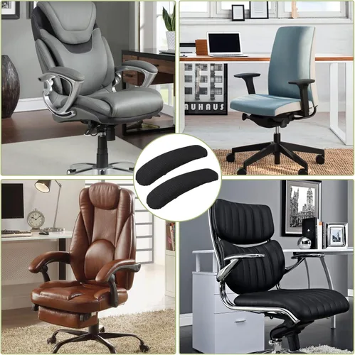 Miniatura 3 de Vin Beauty Fundas para reposabrazos de silla de oficina, 2 piezas, Fundas removibles para reposabrazos de oficina, Fundas elásticas para Negro