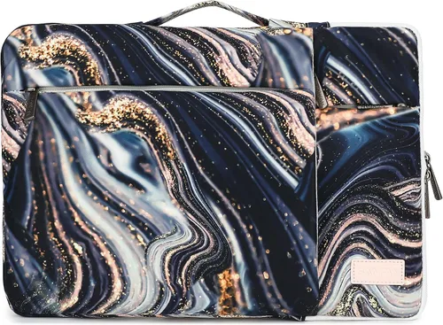 Miniatura 10 de Funda protectora de 360° para laptop con 2 bolsillos, asa y correa de equipaje para iPad de 12.9 pulgadas, MacBook Pro Air de 13 pulgadas y laptop