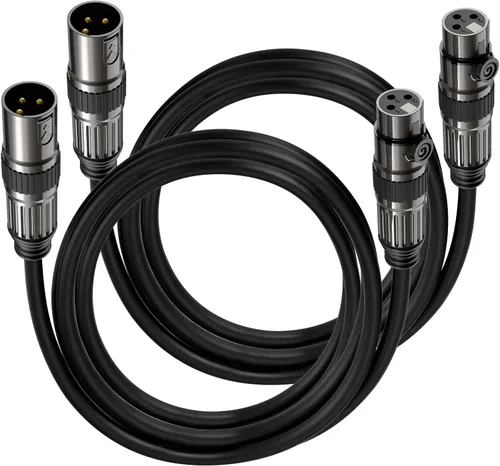 Miniatura 11 de Caiord Cables de micrófono XLR, 1 paquete de 3 pies de cobre sin oxígeno de 3 pines macho a hembra cable de micrófono para altavoz, sistema PA