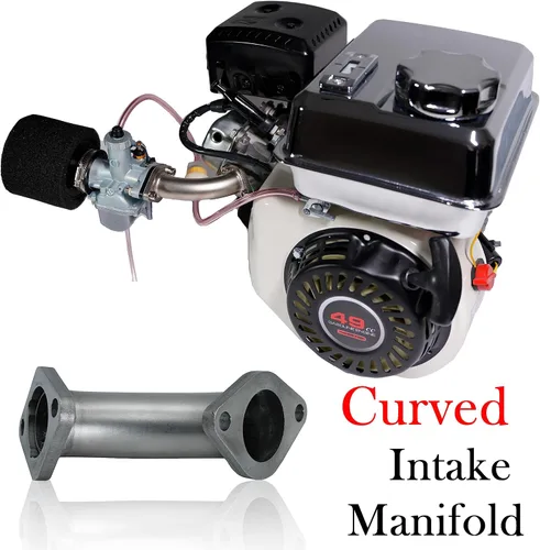 Miniatura 2 de JMCHstore VM22 Carburador con colector curvo de rendimiento, tubo de entrada deslizante Kit de carburador para Predator 212cc GX200 Coleman CT200U