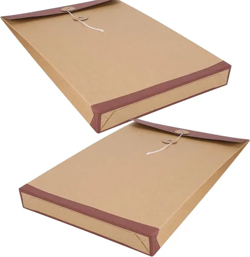 Miniatura 3 de 10 sobres de cuerda de papel kraft A4 con refuerzo, carpetas de archivos, facturas, bolsa organizadora de archivos con cierre de cuerda de botón