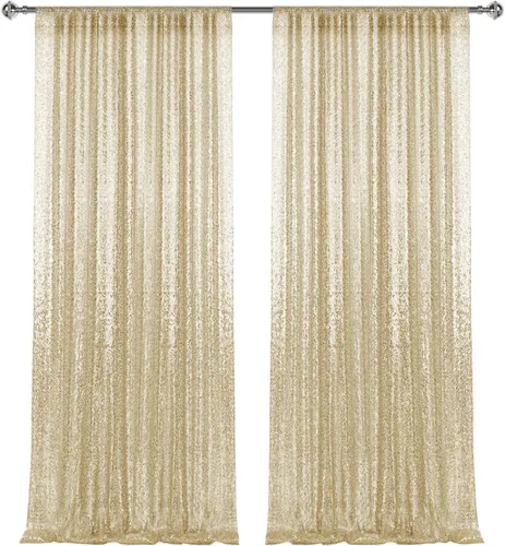 Miniatura 23 de 2 paneles de cortinas de fondo de lentejuelas verdes de 8 pies, cortinas de fondo de fotografía con purpurina para decoración de Navidad, boda