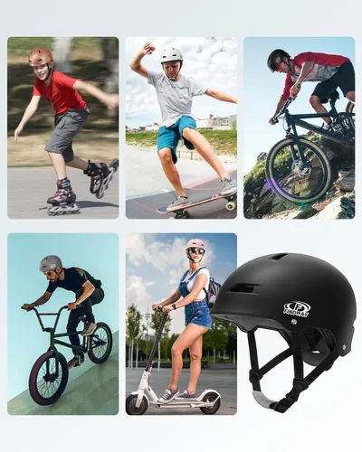 Miniatura 5 de Findway Casco de bicicleta de monopatín, casco de bicicleta para niños, jóvenes y adultos, adecuado para viajeros, patinaje, scooter, longboard
