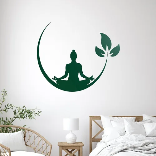 Miniatura 6 de Vinilo adhesivo de pared para sala de yoga, silueta de Buda, sala de meditación, meditación budista, hogar, decoración de estudio zen, arte Azul