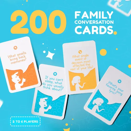 Miniatura 2 de 200 tarjetas de conversación familiar para niños y padres, iniciadores de conversación para adolescentes para familias, juegos de cartas