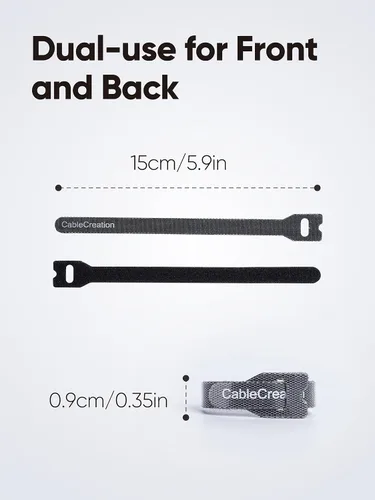 Miniatura 2 de CableCreation 100 bridas de sujeción reutilizables, bridas ajustables de primera calidad de 6 pulgadas, correas de nailon para organizar cables