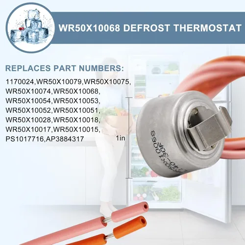 Miniatura 3 de AMI PARTS WR51X10055 Kit de calentador de descongelación para refrigerador, sensor de temperatura WR55X10025, termostato de límite alto WR50X10068