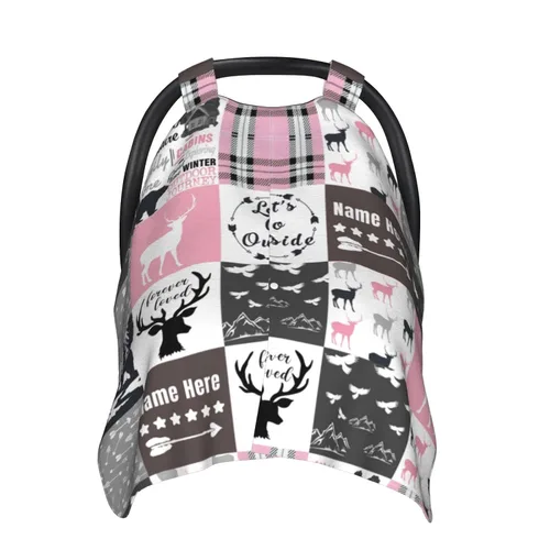 Miniatura 9 de Toldo personalizado para asiento de automóvil con diseño de elefante para bebés con nombre, fundas de asiento de automóvil personalizadas para niños