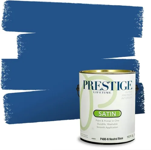 Miniatura 32 de Prestige Paints. - Base y pintura para exteriores en un solo galón, 1 galón. plano, comparable con Sherwin Williams Topsail. SW159-azul hechizante.