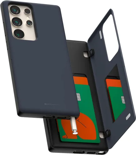 Miniatura 107 de GOOSPERY Funda tipo cartera para Samsung Galaxy S22 Ultra, [tarjetero] parachoques magnético de puerta con cierre automático, cubierta protectora