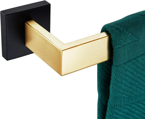 KOKOSIRI B4003GDK-L24 - Barras de toalla de 61 cm para baño, soporte de toalla de pared para cocina, acero inoxidable T-304, acabado en negro mate y