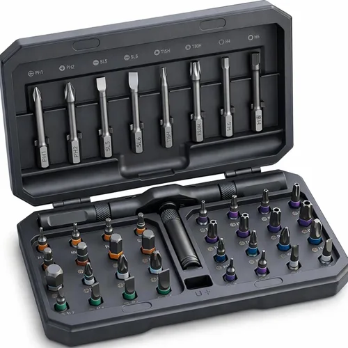 Miniatura 9 de Juego de destornilladores magnéticos 24 en 1 para regalo del día del padre, juego de destornilladores de trinquete con estuche de almacenamiento