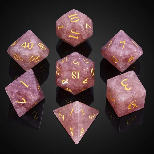 Miniatura 9 de UDIXI Juego de dados de piedras preciosas de amatista, dados DND de piedra de cristal D&D con estuche de regalo para juegos de rol y juegos de mesa