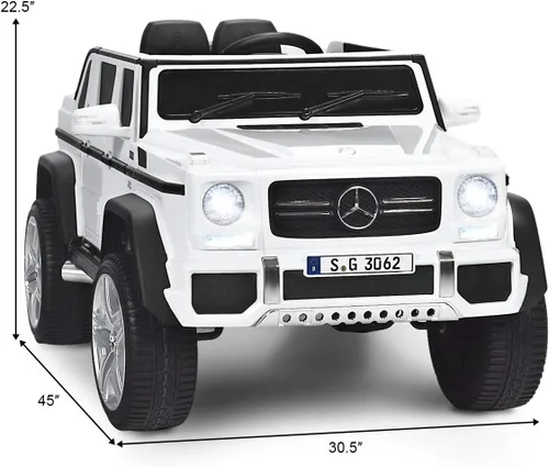 Miniatura 8 de HONEY JOY vehículo eléctrico para paseo con licencia Mercedes-Benz Maybach G650, batería de 12 V, con control remoto, luces LED, música, arranque