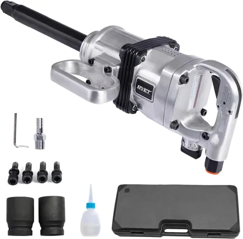 ERGOMASTER Pistola de Llave de Impacto Neumática de 1 Pulgada de Alto Torque, Juego de Llave de Impacto Neumática de Servicio Pesado con Mango en D,