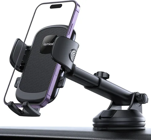 Miniatura 10 de Lamicall Soporte de teléfono para automóvil - [Ventosa de grado militar más fuerte] Soporte de teléfono con rotación de 360° para tu automóvil