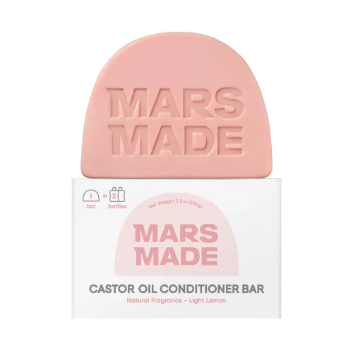 MARS MADE Barra de acondicionador de aceite de ricino – Acondicionador profundo natural nutritivo y calmante para todo tipo de cabello – Barra de