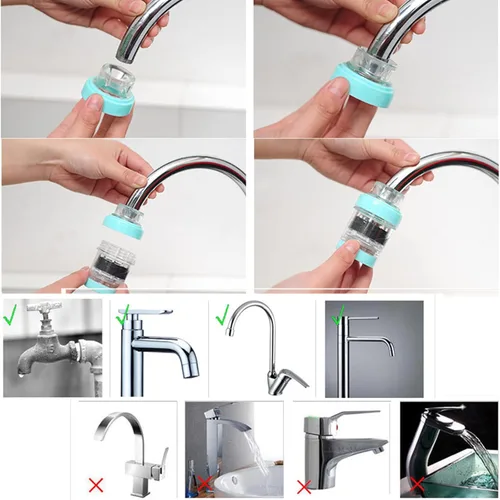 Miniatura 6 de Paquete de 2 filtros de agua para grifo, filtros de montaje en grifo, purificador, filtración de grifo de cocina, carbón activado, elimina cloro