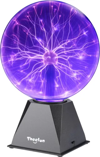 Miniatura 11 de Theefun Bola de plasma azul: globo de plasma enorme de 8 pulgadas, regalos de cumpleaños, lámpara de bola de plasma sensible al tacto y al sonido