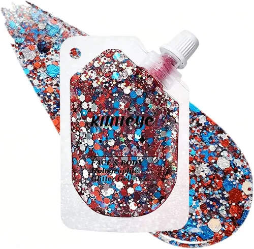 Miniatura 20 de Gel holográfico con purpurina para el rostro, brillo corporal con maquillaje para cabello, cara, clavícula, brazo, uñas, sombra de ojos, lentejuelas