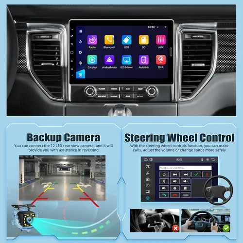 Miniatura 5 de Estéreo de coche de 10.1 pulgadas Single DIN con Carplay inalámbrico, radio con pantalla táctil de 10 pulgadas, compatible con radio AM FM/video