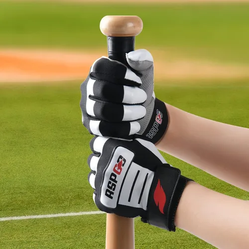Miniatura 7 de Guantes de bateo de béisbol y sóftbol para niños con ajuste de super agarre Negro clásico