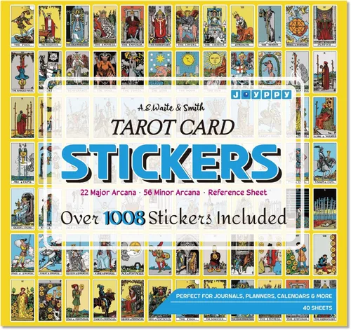 Miniatura 9 de Joyppy Calcomanías de tarot para diario – 336 piezas de mini calcomanías de cartas de tarot para principiantes – 1.25 x 0.78 pulgadas – Calcomanías