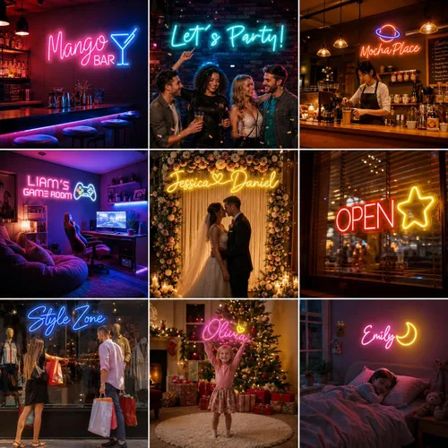 Miniatura 3 de Letrero de neón personalizado – Letrero de neón LED personalizado con nombre para decoración de pared, dormitorio, regalos de cumpleaños para niñas