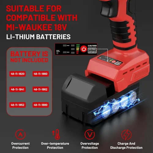 Miniatura 3 de Cortador de chapa sin cable para batería Mil-waukee 18V, tijeras eléctricas para metal con cabezal giratorio de 360°, torque de 221 pies-libra
