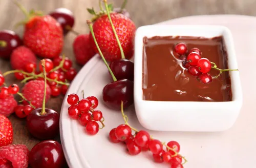 Miniatura 7 de Una mezcla de fondue de cereza y chocolate (paquete de 3), sabor natural, sin MSG, sin gluten. Sin conservantes, fácil de hacer, inmersión