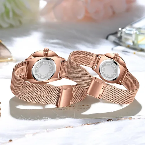 Miniatura 4 de MASTOP Couple Watches Men and Women Pair Quartz Watches Casual Stainless Steel Mesh Strap Fashion Watches