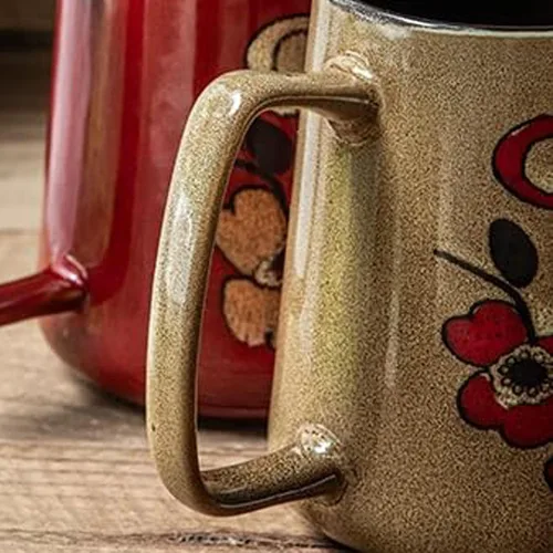 Miniatura 3 de Taza de café grande de cerámica de 24 onzas con asa, taza de café vintage, taza de té extra grande para oficina y hogar, apta para lavavajillas