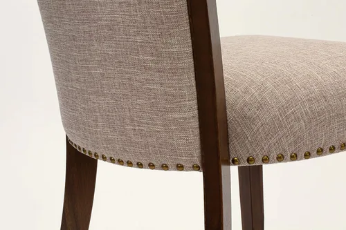 Miniatura 11 de East West Furniture VEP8T04 Verona Parsons - Juego de 2 sillas de comedor tapizadas de tela de lino marrón claro con ribete de clavo, color nogal