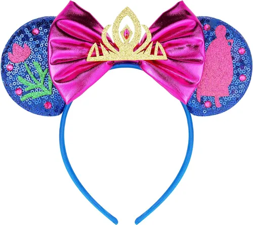 Miniatura 31 de FANYITY - Orejas de ratón, diadema con lentejuelas brillantes para cosplay de ratón para niños, niñas y mujeres, para Halloween y viaje a Disney