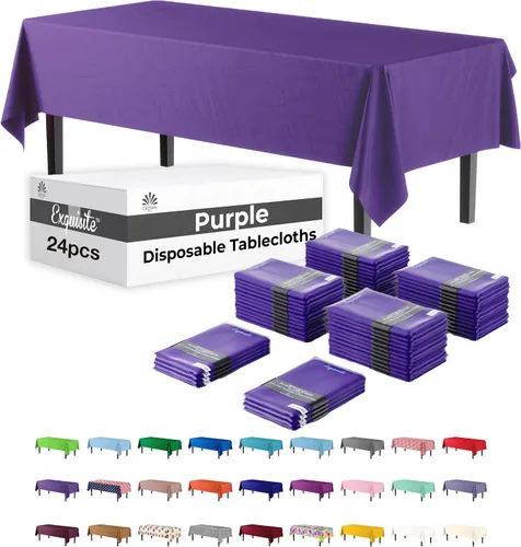 Miniatura 12 de Party Solids Mantel rectangular de plástico color azul aguamarina, 54 x 108 pulgadas, paquete de 24