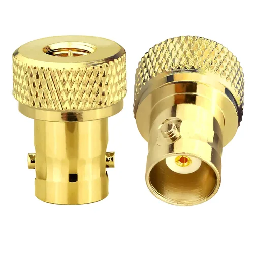 TUOLNK 2PCS SMA to BNC Coax Connector, SMA Male to BNC Female RF Coax Adapter, Low Loss Gold Plated Coaxial Connector for Two Way Radio, Walkie