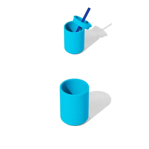 Avanchy Silicone Training Cup – 5 oz + 12 oz Open Cups for Toddlers and Infants – Ideal for Baby Led Weaning and Transitioning from Bottles, Blue