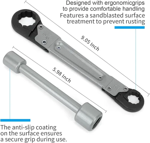Miniatura 2 de Holdly Herramientas de fontanería Kit de llave de parada angular, llave ajustable, herramientas profesionales de fontanero para instalar nuevas Kit