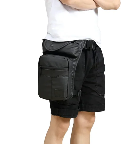 Miniatura 3 de Anjoy Impermeable lona táctica gota pierna bolsa al aire libre cintura paquete para hombres mujeres moto ciclismo multi-bolsillo cintura Fanny bolsa