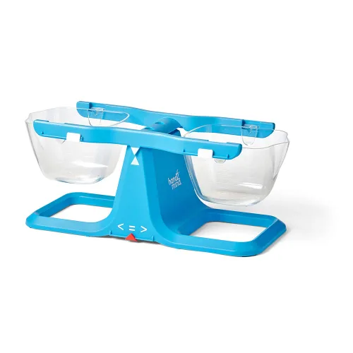 Miniatura 3 de hand2mind Balanza de cubo ajustable azul, báscula de balanza de cubo doble transparente para líquidos y sólidos, báscula para niños fácil de montar