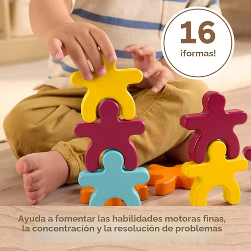 Miniatura 3 de Fisher-Price Formas apilables de juguete Montessori de madera, sello de excelencia de la Sociedad Montessori Americana, actividad de aprendizaje