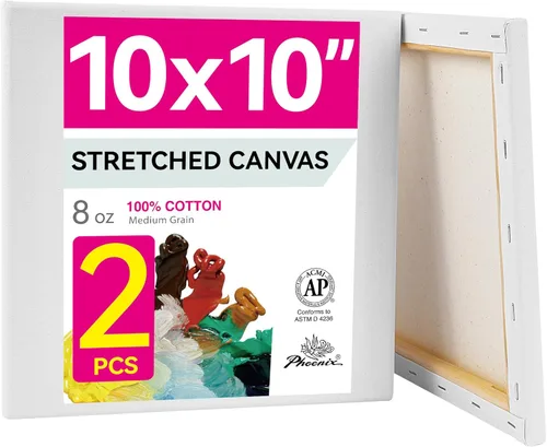 Miniatura 10 de PHOENIX - Lienzos de algodón blanco con bastidor para pintar, perfil de 5/8 pulgadas, imprimado triple para pinturas al óleo y acrílicas, 10x20