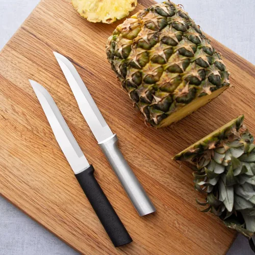 Miniatura 8 de Rada Cuchillo de carnicero rechoncho, hoja de acero inoxidable con mango de resina de acero inoxidable negro, fabricado en EE. UU