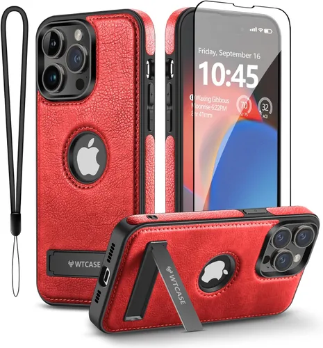 Miniatura 19 de WTCASE Funda magnética de piel para iPhone 14 Pro Max, soporte invisible integrado [compatible con Magsafe] protector delgado compatible con iPhone
