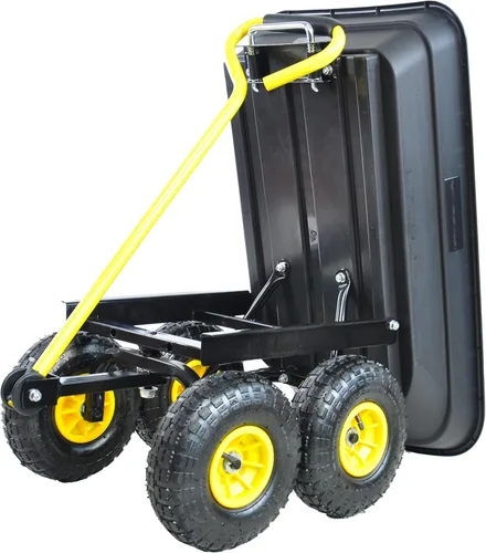 Miniatura 2 de Carrito de jardín Camión volquete con rueda de aire para jardines, granjas, etc (negro)