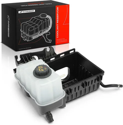 A-Premium Tanque de depósito de recuperación de refrigerante del motor delantero [con tapa y bandeja de filtro de aire y tubería] Compatible con