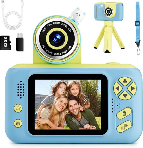 Miniatura 10 de Makolle Cámara de selfie infantil de video digital HD, regalo de cumpleaños de Navidad para niñas de 3 a 9 años, juguete portátil para niños de 3