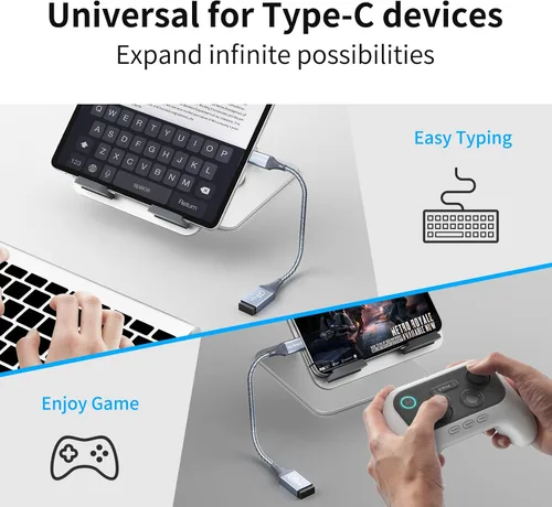 Miniatura 4 de Paquete de 2 adaptadores USB C a USB USB hembra a USB C macho OTG - Transferencia de datos SuperSpeed de 10 Gbps para MacBook Pro/iPad Air, iPhone